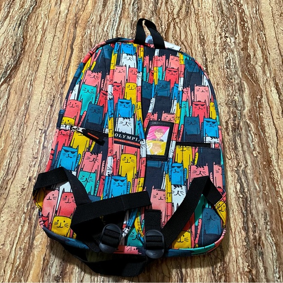 Olympia USA PRINCETON 18” Student Backpack with Multicolor Cat Pattern - Picture 3 of 7